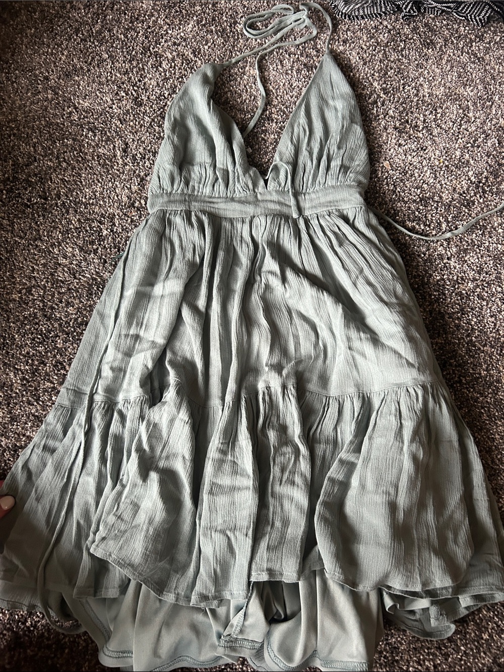 Sage Green Windsor Halter Dress Small
